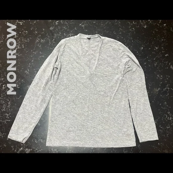 Monrow, Gray, Long Sleeve Tee - Picture 1 of 6